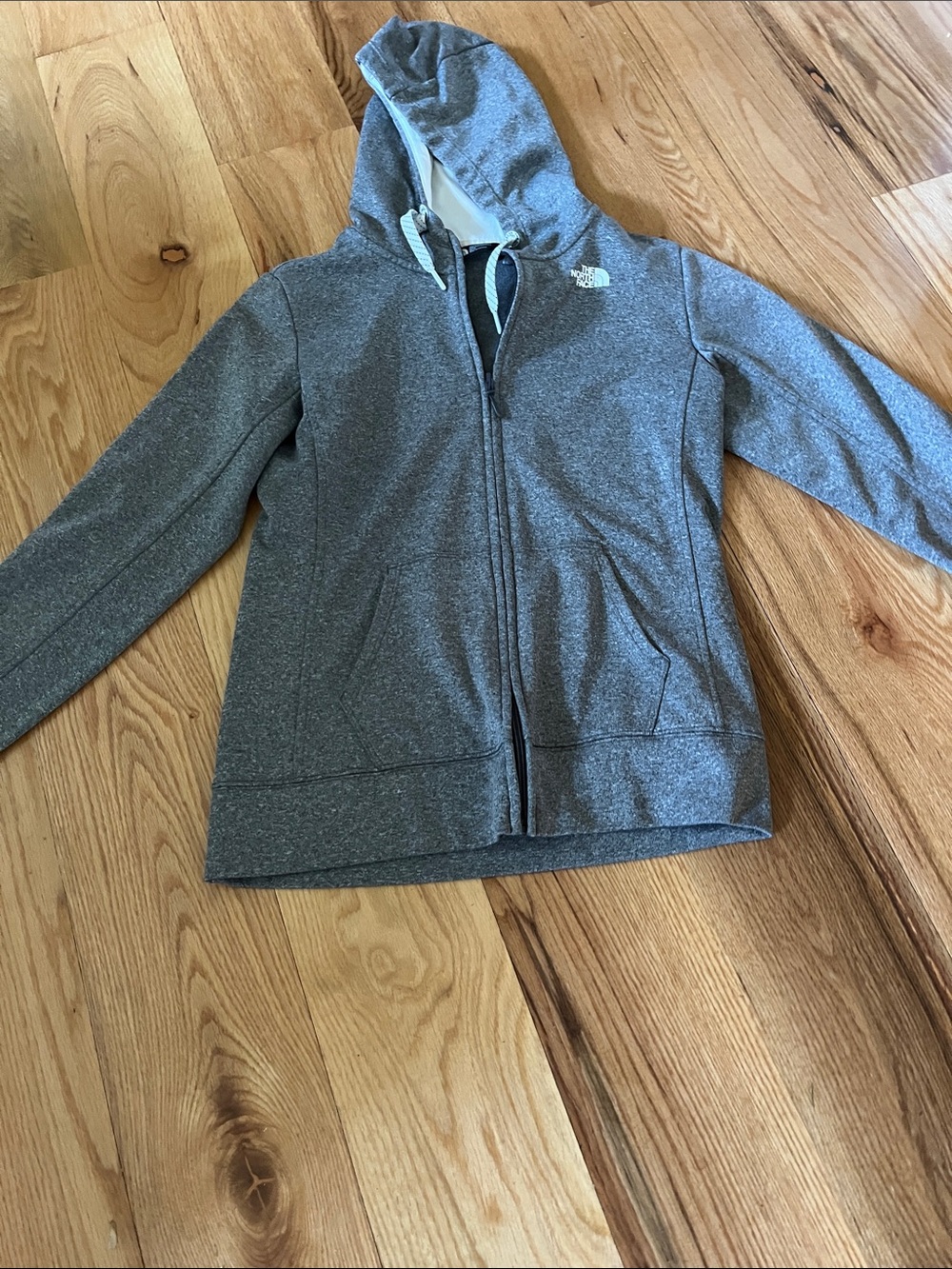 The North Face Women’s Heather Gray Full-Zip Hooded Sweatshirt